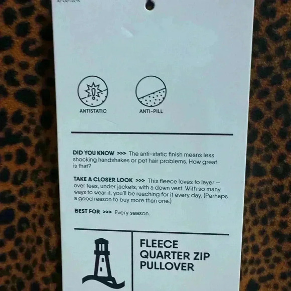 Lands End Animal Print Fleece Quarter Zip Pullover Size 1X - Picture 7 of 7